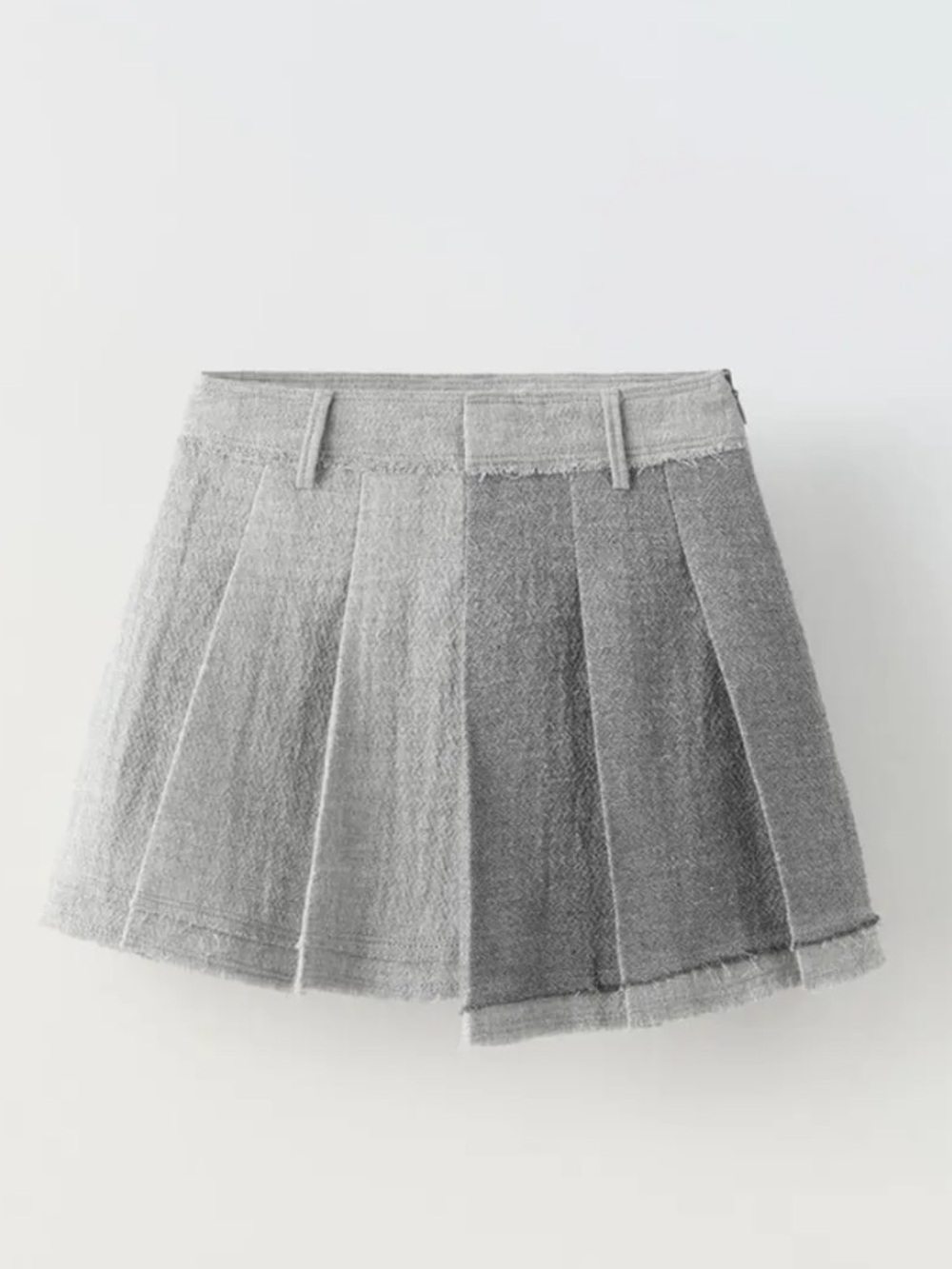 Zara Gray Pleated Mini Skirt Set